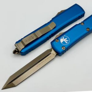 Vystřelovací Nůž Microtech Spartan Bronze Standard Blue 223-13BL