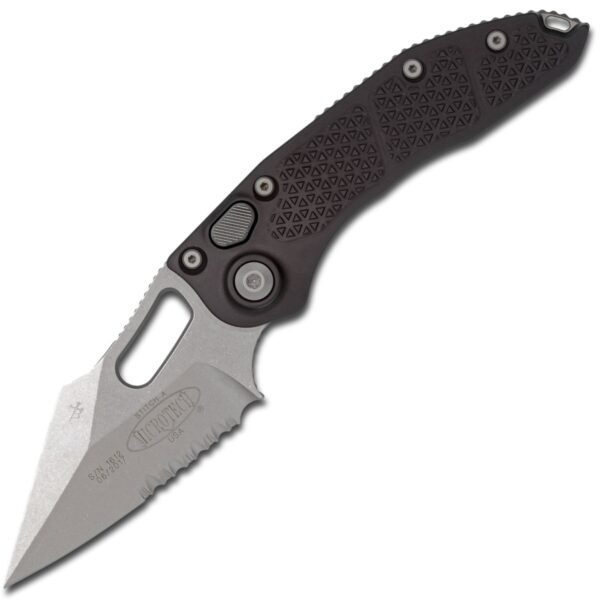 Vystřelovací Nůž Microtech Stitch Borka Blades Stonewashed Spear Point 169-11