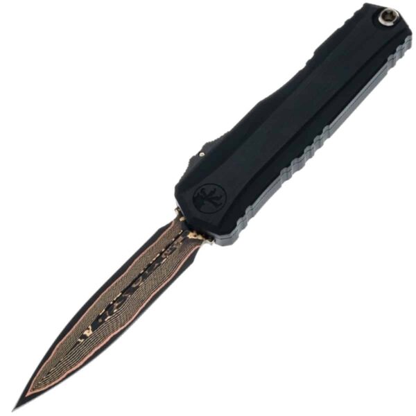 Vystřelovací Nůž Microtech Cypher Ii Black Hefted Handle Baker Forge Coppermai Damascus Bronze Tritium