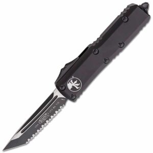 Vystřelovací Nůž Microtech UTX-85 Black Tanto Serrated 233-3T