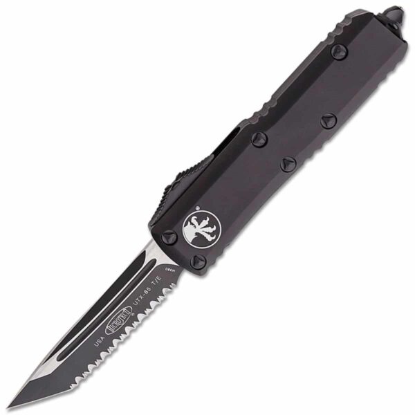 Vystřelovací Nůž Microtech Utx-85 Black Tanto Serrated 233-3T