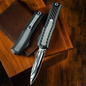 Vystřelovací Nůž Microtech Marfione Custom Knives Atreus Titanium 1290-HPCFTI-MCK